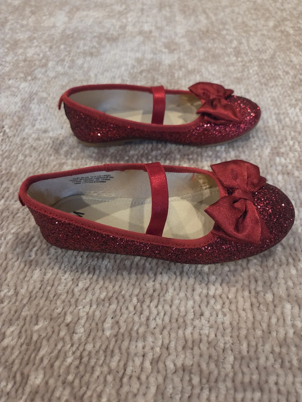 H&M Girls' Sparkle Red Bow Ballet Flats